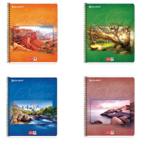 Тетрадь Brauberg Эко Природа, А5, 48 листов, в клетку, на спирали, мелованный картон