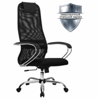 Кресло офисное Метта SU-BК-8, ткань-сетка, черная, крестовина хром