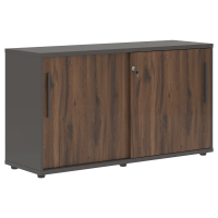 Шкаф низкий с дверьми купе ELC 1343 Дуб Денвер тёмный/Мокко/Мокко 1346х430х750 EDIS