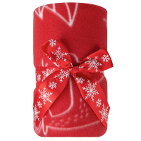 Tarrington House Плед флисовый красный с принтом олени 170г, 130 х 170см