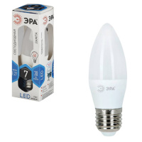 Лампа светодиодная Эра 7Вт, E27, 4000К, нейтральный белый свет, свеча