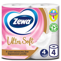 Туалетная бумага Zewa Ultra Soft, 4 слоя, 4 рулона