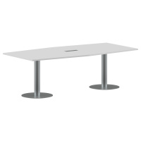 Конференц стол ПРГ-4 Белый/Алюминий 2400х1200х750