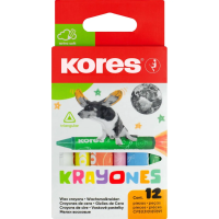 Мелки восковые Kores Krayonitos 12 цветов, трехгранные
