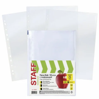 Файл-вкладыш А4 Staff глянцевый, 25 мкм, 100шт/уп