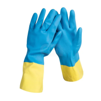 Перчатки латексные Bi-color р.M, сине-желтые