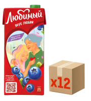 Сокосодержащий напиток Любимый Черничная забота, 950мл, 12шт/уп