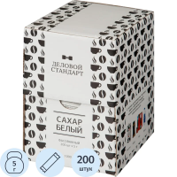 Сахар Деловой Стандарт белый, в стиках, 5г х 200шт