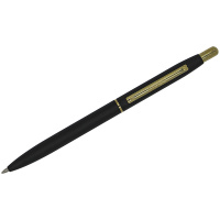 Ручка шариковая Luxor 'Sterling' синяя, 1,0мм, корпус черный/золото, кнопочный механизм