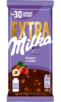 Шоколад Milka Extra молочный фундук-изюм, 140г