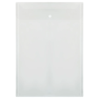 Папка-конверт на кнопке OfficeSpace А4, 180мкм, вертикальная, прозрачная