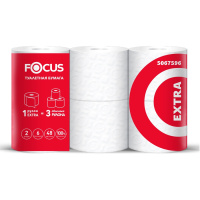 Туалетная бумага Focus Экстра белая, 2 слоя, 48м, 6 рулонов