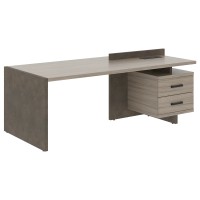 Стол СФ-531302 Дрифтвуд \Бетон чикаго тем\Графит\Бетон чикаго тем\Дрифтвуд 2200х961х840 WOOD&STONE