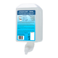 Пенное мыло в картридже Keman Альбасофт-пена 1л, бесцветное, антибактериальное, 100023-А/БЦ