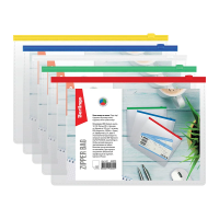 Пластиковая папка на молнии Berlingo прозрачная ассорти, В5