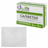 Салфетка марлевая стерильная NEW LIFE КОМПЛЕКТ 10 шт., 12 слоев, 5х5 см, плотность 36 (±2) г/м2, 150