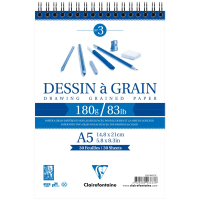 Скетчбук 30л., А5 Clairefontaine 'Dessin a grain', на гребне, 180г/м2, мелкозернистая