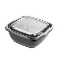 METRO PROFESSIONAL Контейнер с крышкой пластиковый черный 750мл, 50шт