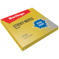 Самоклеящийся блок Berlingo 'Ultra Sticky', 75*75мм, 80л, золотой неон