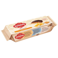 Печенье Яшкино Апельсин, с бисквитом, джемом и шоколадной глазурью, 137г