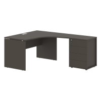 Стол эргономичный с тумбой EDCET 1318(R) Мокко/Белый 1360х1880х750 EDIS