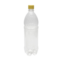 Бутылка пустая с узким горлом 1л, ПЭТ, с крышкой, 70шт/уп