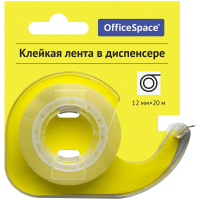 Канцелярская клейкая лента Officespace 12мм х 20м, прозрачная