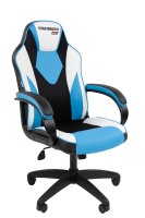 Офисное кресло Chairman Game 17 Россия экокожа черный/голубой/белый
