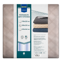 METRO PROFESSIONAL Покрывало двустороннее бежевое-молочное полиэстер-синтепон, 200 x 220см