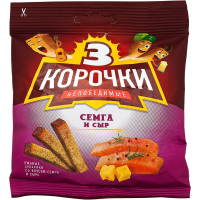 Сухарики Три Корочки ржаные Сыр-семга, 40г