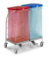 Тележка Dust двойная TTS,  пластиковая с педалью и крышкой,  мешки не входят в комплект., 00004163