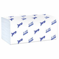 Бумажные полотенца листовые Protissue C193, листовые, белые, V укладка, 250шт, 1 слой, 20 пачек