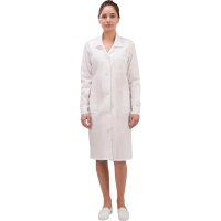 Халат рабочий женский Рабочий (р.44-46) 158-164, белый, хлопковый, 1 шт