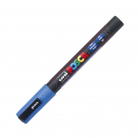Маркер акриловый Uni Posca PC-3ML синий с блестками, 0.9 - 1.3 мм, круглый