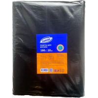 Мешки для мусора ПВД 160л 65мкм 10 шт черного цвета 90х120см Luscan_СПБ