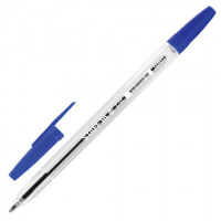 Шариковая ручка Staff синяя, 0.5мм, прозрачный корпус