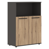 Шкаф средний широкий EMCS 85.3 Дуб Денвер светлый/Черный/Мокко 852х430х1199 EDIS