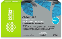 Картридж струйный Cactus CS-F6U16AE 953XL голубой (26мл) для HP OJ Pro 7740/8210/8218/8710/8715