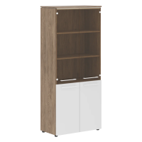 Шкаф комбинированный MHC 85.2 Белый/Кария Пальмира 854х423х1956 MORRIS TREND