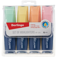 Набор текстовыделителей Berlingo HP200 набор 4 цвета, 1-5мм, скошенный наконечник