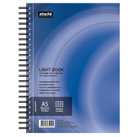 Блокнот Attache Light Book синий, А5, 100 листов, в клетку, на спирали