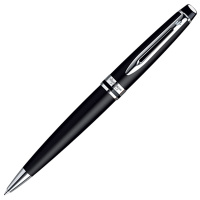 Шариковая ручка автоматическая Waterman Expert Matte Black CT 1мм, черный/серебристый корпус, S09519
