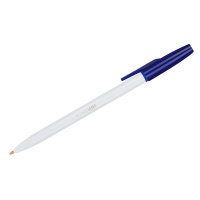 Шариковая ручка Стамм 049 синяя, 1мм, белый корпус