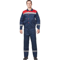 Костюм рабочий летний мужской (р.60-62) 170-176, сине-красный, брючный, с СОП, л20