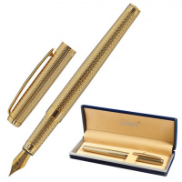 Ручка подарочная перьевая GALANT 'VERSUS', корпус золотистый, детали золотистые, узел 0,8 мм, синяя,