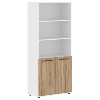 Шкаф высокий широкий EHCS 85.5 Дуб Денвер светлый/Мокко/Белый 852х430х1967 EDIS