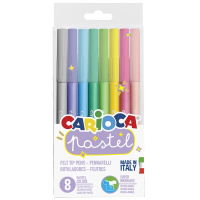 Фломастеры Carioca 'Pastel', 08цв., смываемые, ПВХ, европодвес