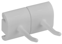 Настенное крепление Vikan 83мм, гигиеничное, и двойной крюк, белый, 10145