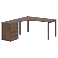 Стол эргономичный с тумбой EUCET 1518(L) Дуб Денвер тёмный/Мокко 1560х1880х750 EDIS