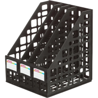 Лотки для бумаг секционные Стамм А4, 4 секции, 240мм, черный, ЛТ83